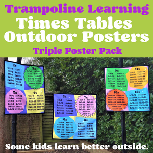 Outdoor Learning Times Tables Posters Trampoline Net Triple Pack