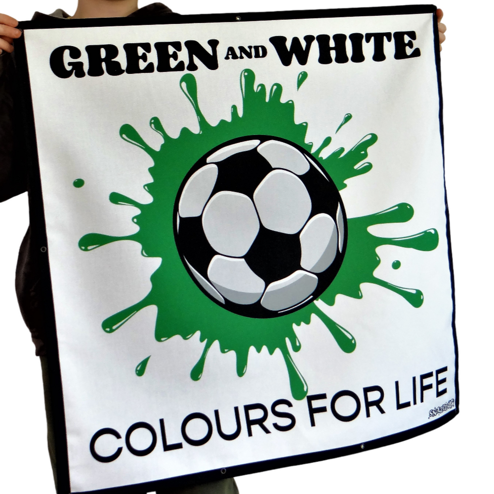Green & White Football Team Colours Trampoline Net Decoration