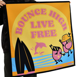 
            
                Load image into Gallery viewer, Trampoline Net Art - Bounce High Live Free Poster
            
        