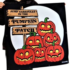 Halloween Garden Decoration Pumpkin Patch Trampoline Net Poster