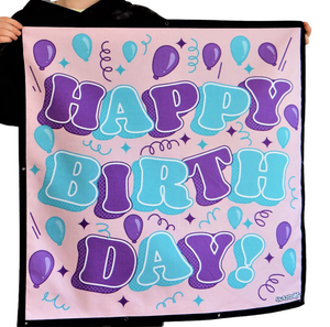 Birthday Banner For Your Trampoline Net - Pink Happy Birthday Poster