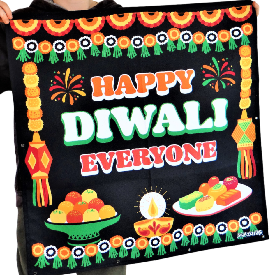 Outdoor Diwali Decoration For Your Trampoline Net - Happy Diwali Everyone!