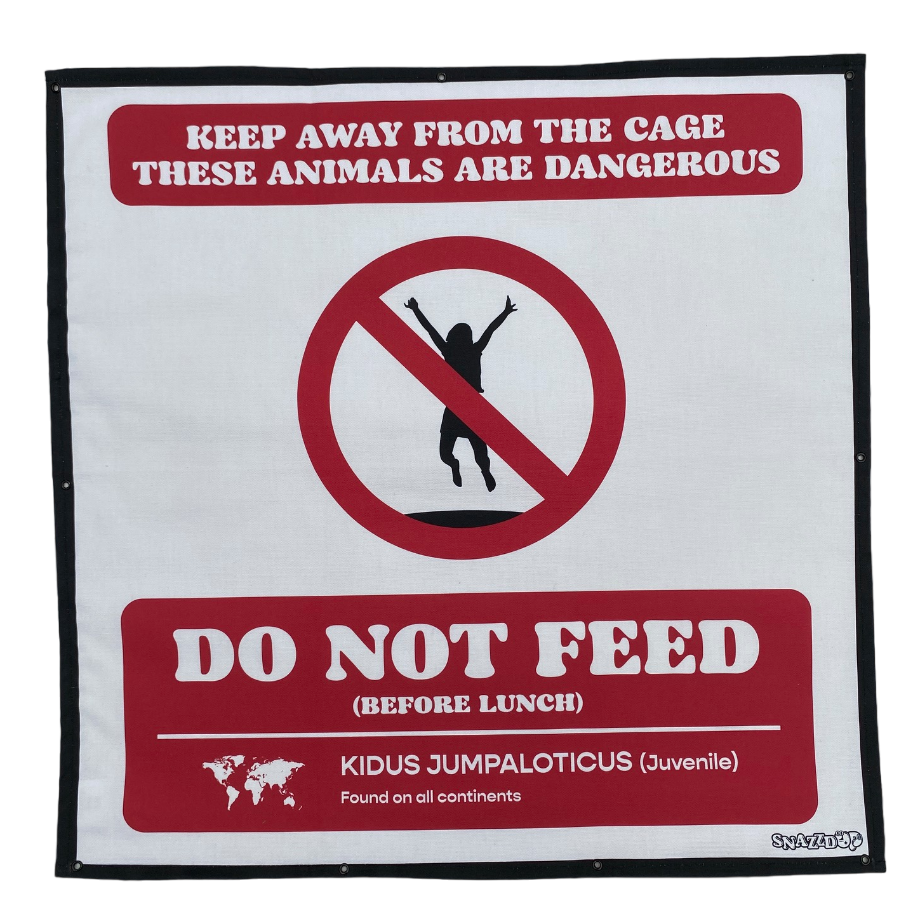 Caged Kids Fun Zoo Sign For Your Garden Trampoline