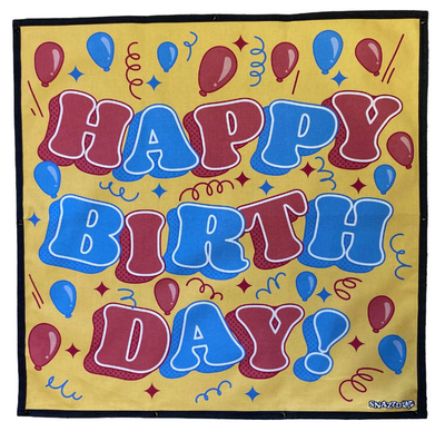 Birthday Decoration For Your Trampoline Net - Yellow Happy Birthday Party Banner