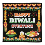'Happy Diwali Everyone' Original Design Large Diwali Tea Towel