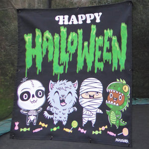 Happy Halloween Garden Decoration Trampoline Net Poster