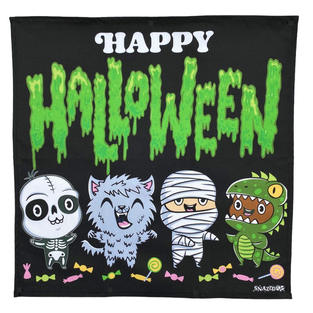 'Happy Halloween' Original Design Large Halloween Tea Towel