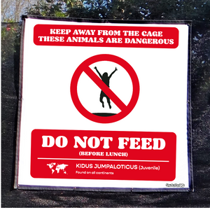 Fun Caged Kids Zoo Sign For Your Trampoline