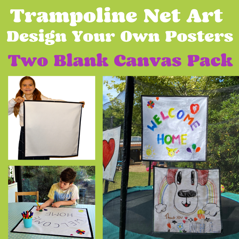 
            
                Load image into Gallery viewer, Create Your Own Poster Trampoline Net Art Blank Canvas Two Pack
            
        