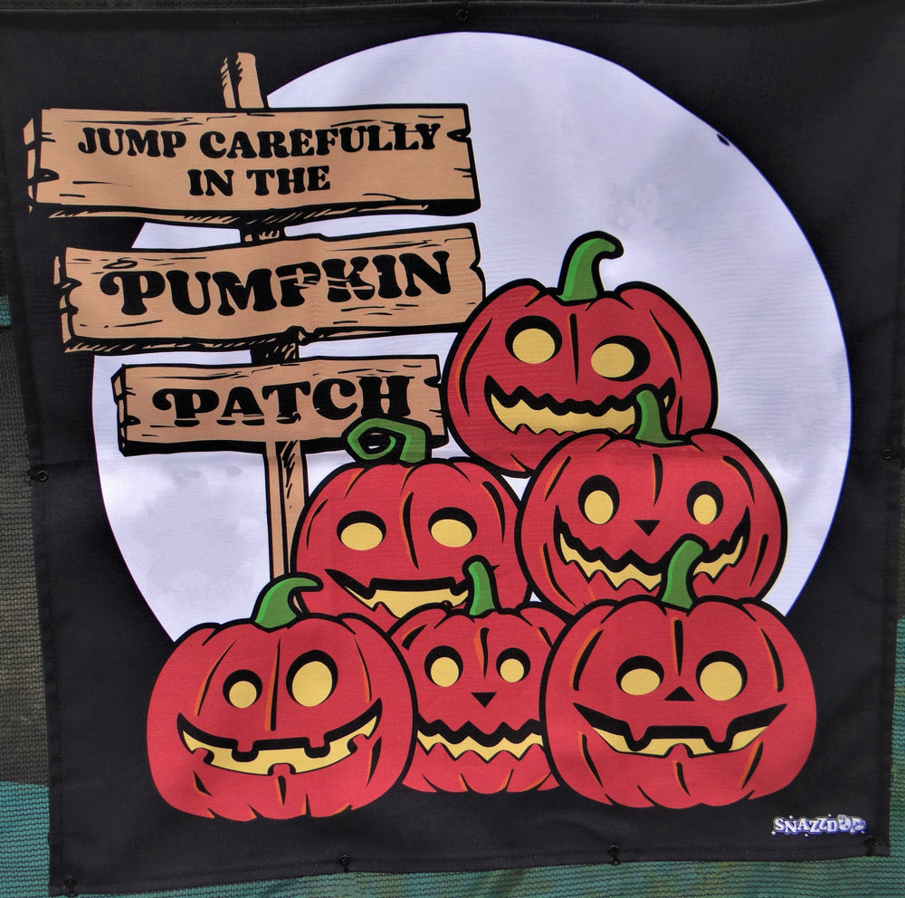Halloween Garden Decoration Pumpkin Patch Trampoline Net Poster