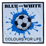 Blue and White Football Team Colours Original Design Large Tea Towel