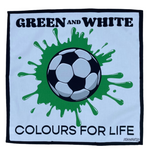Green and White Football Team Colours Original Design Large Tea Towel