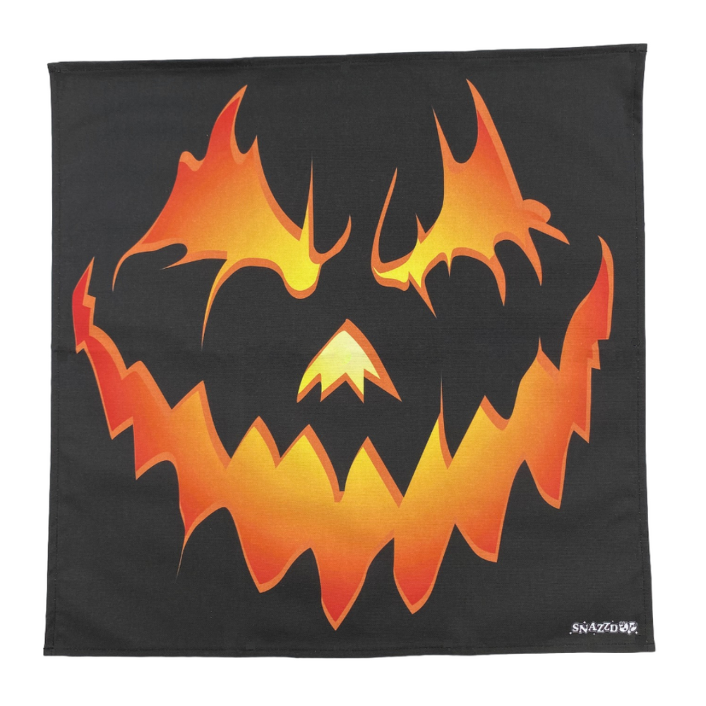 Scary Jack O Lantern Face Original Design Halloween Tea Towel