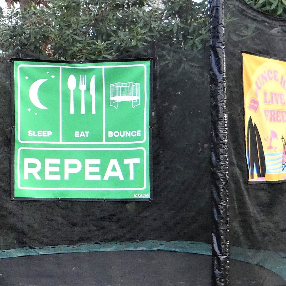 Trampoline Net Art - Sleep Eat Bounce Repeat Poster
