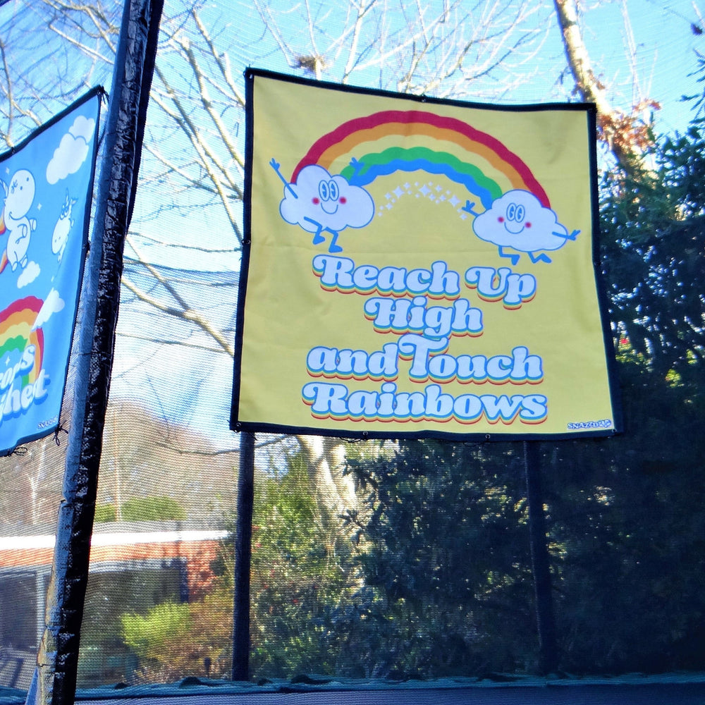 Trampoline Net Art - Reach High Touch Rainbows Fun Poster